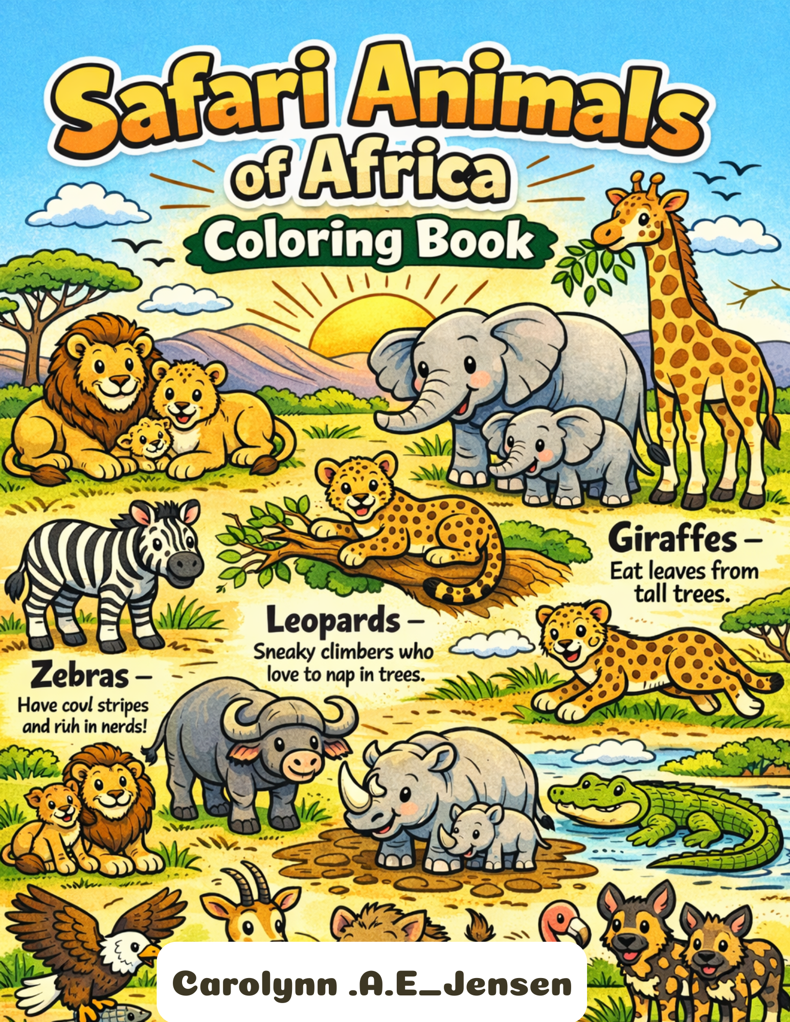 Safari Animals of Africa Colouring Ebook