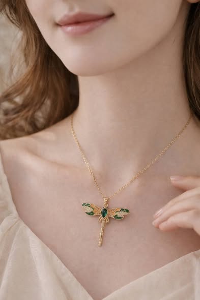 Collier Libellule Doré