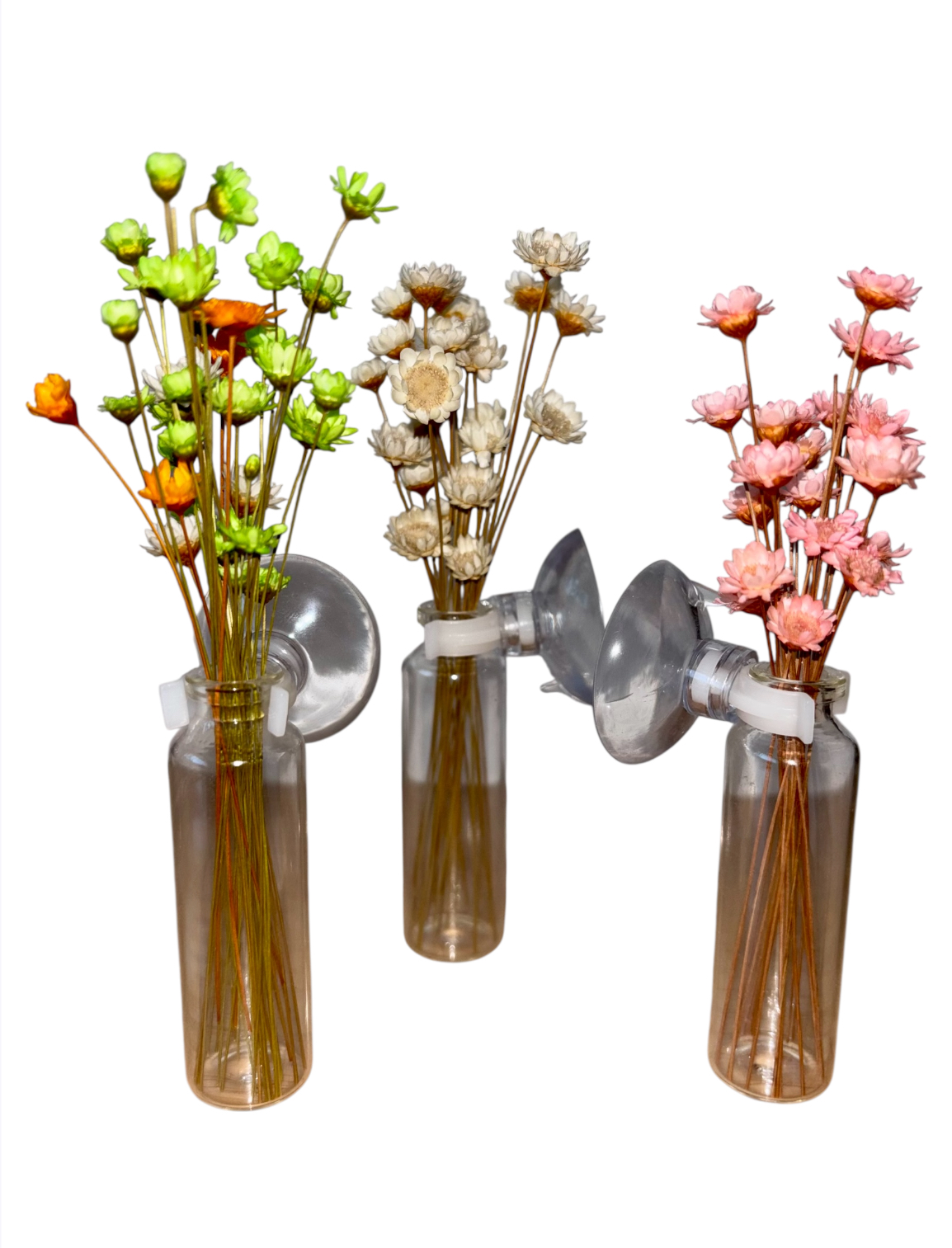 Desk or Suction cup mounted Mini Flower Vases