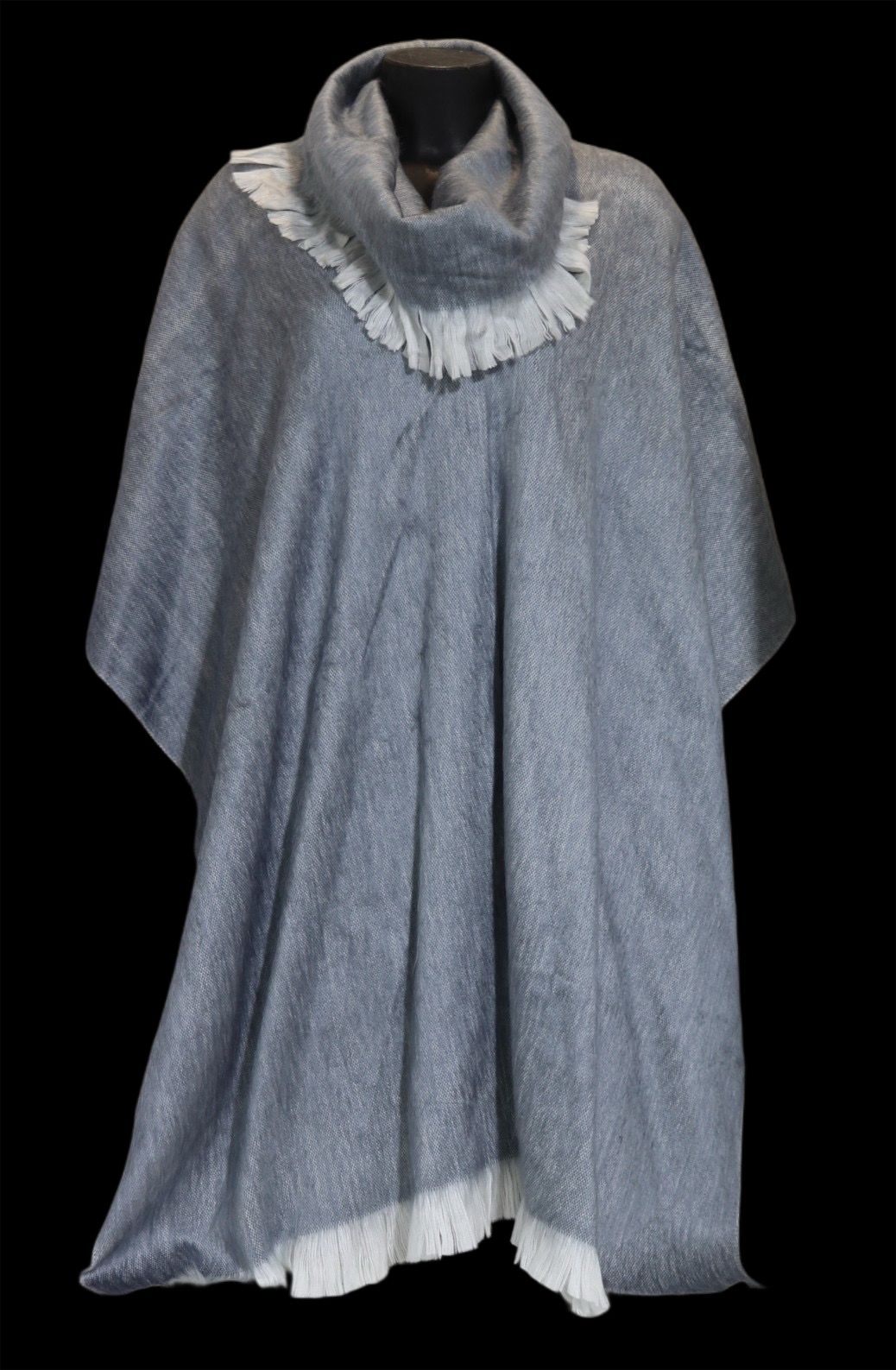 Poncho en laine gris