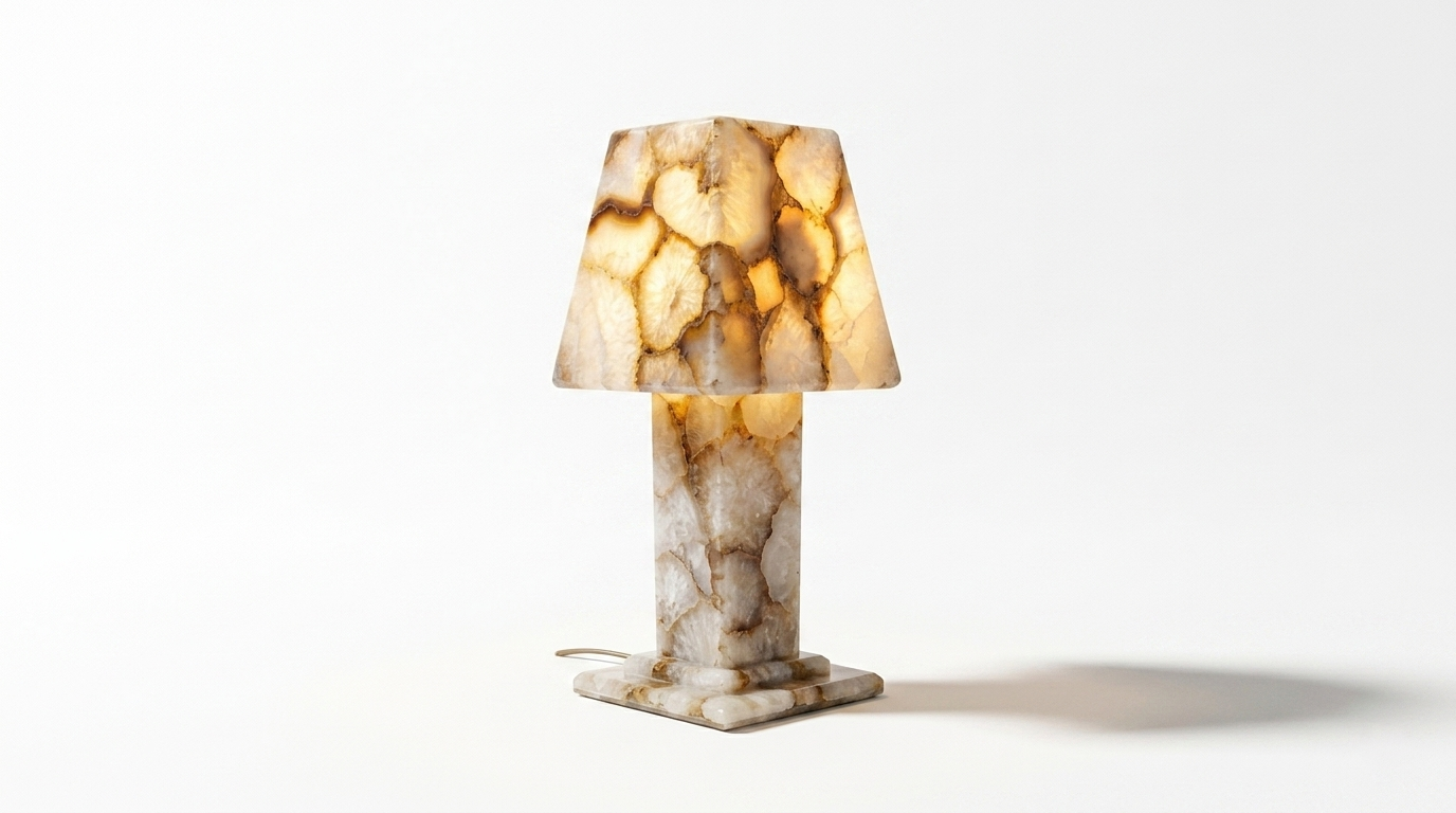 White Agate Lamp W-12