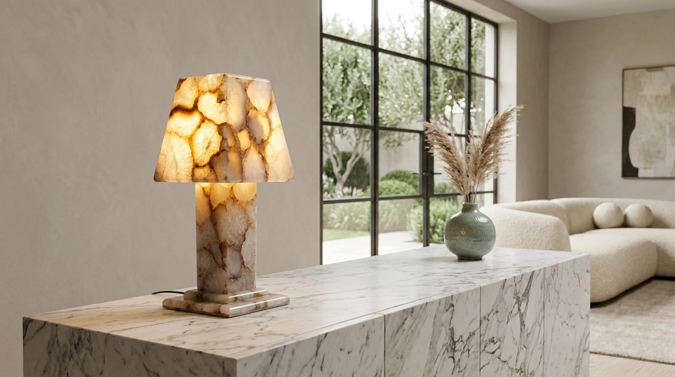White Agate Lamp W-12