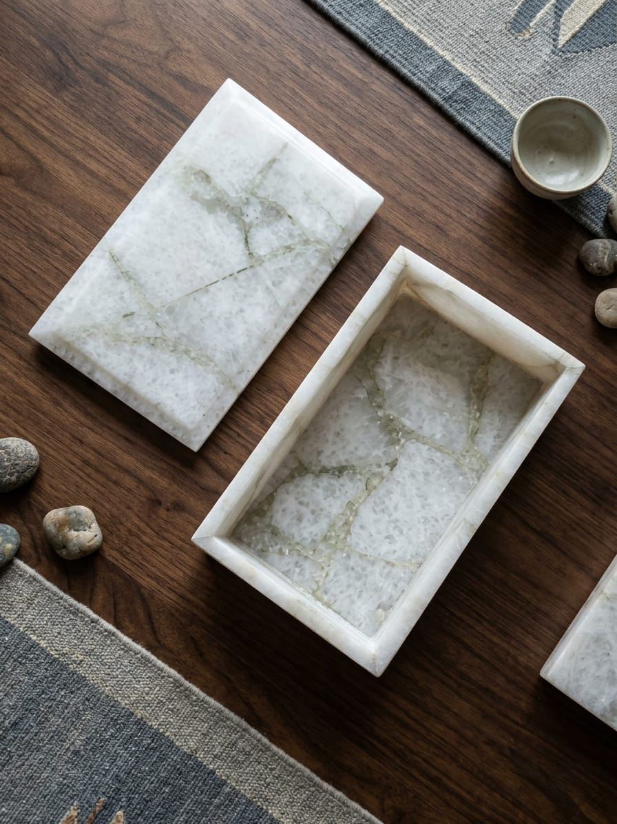 White Quartz Storage Box – W-34