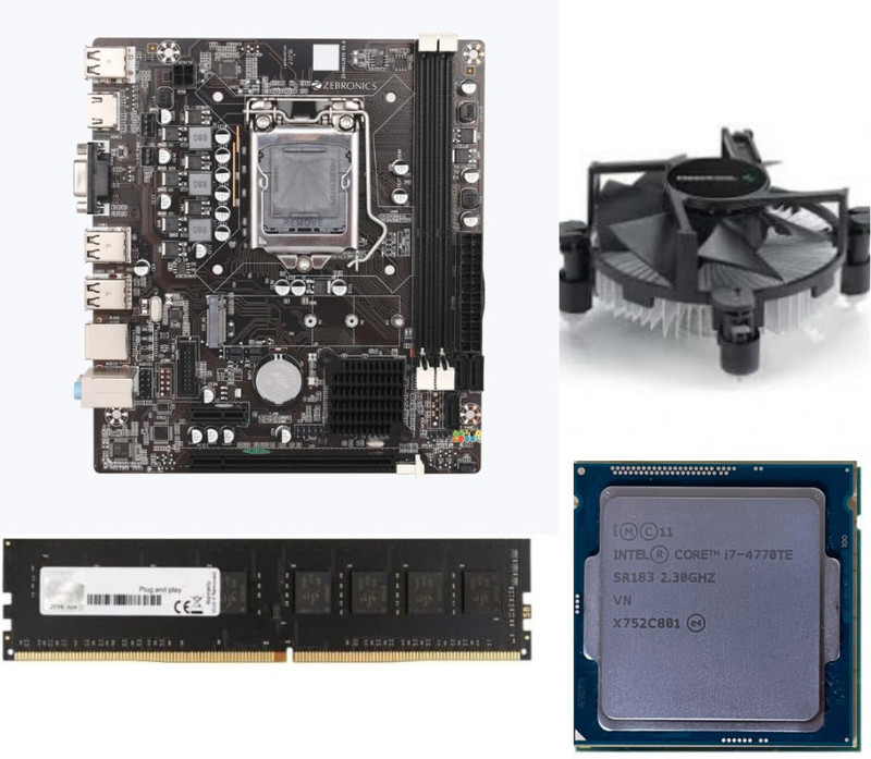 ZEBRONICS H81-i5-4th(4570/4590/4570s/4590s)-8GB-PFAN-COMBO LGA1151Socket ATX Intel H81 Express Chipset DDR3 Motherboard for Desktop