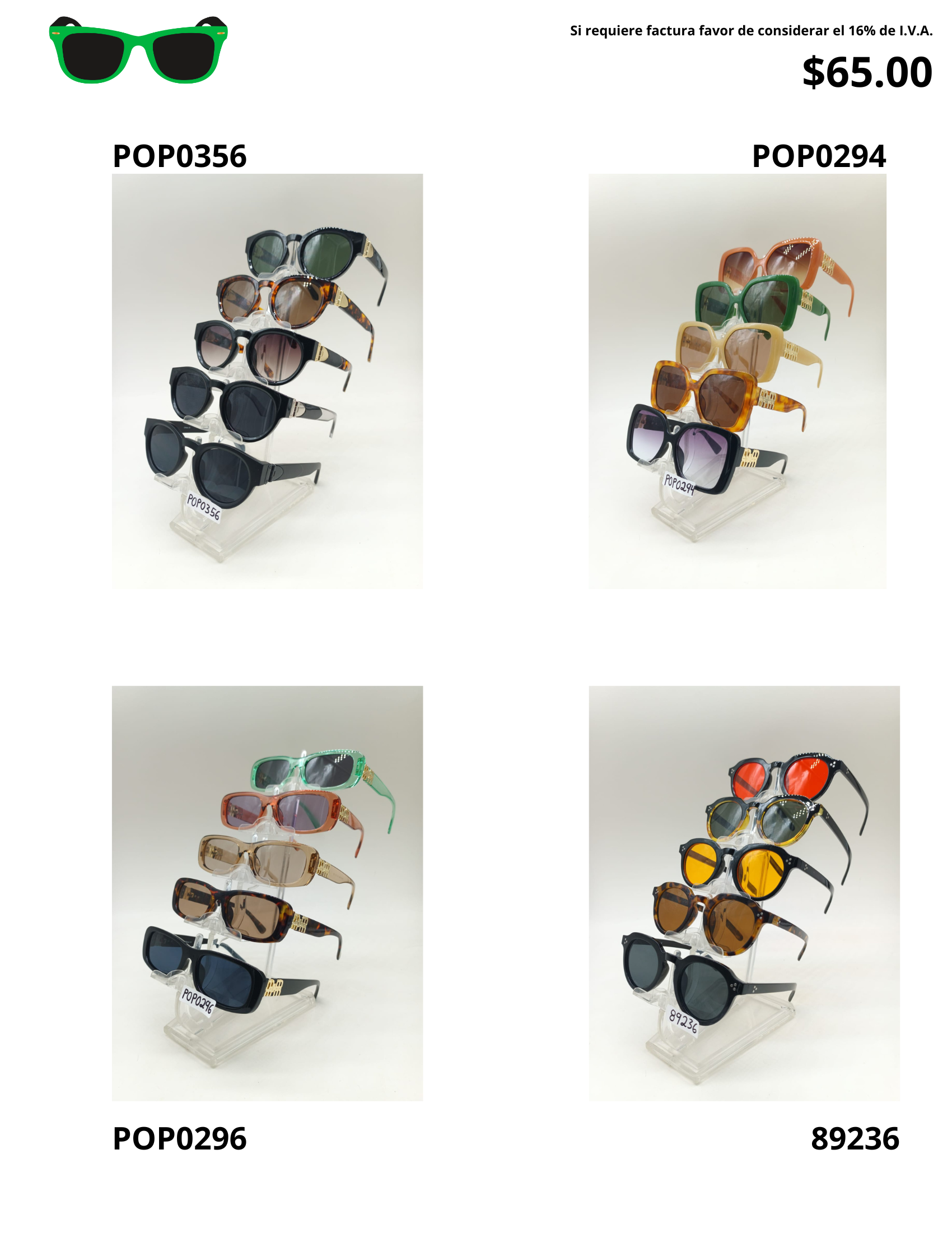 Lentes de Sol Estilo POP