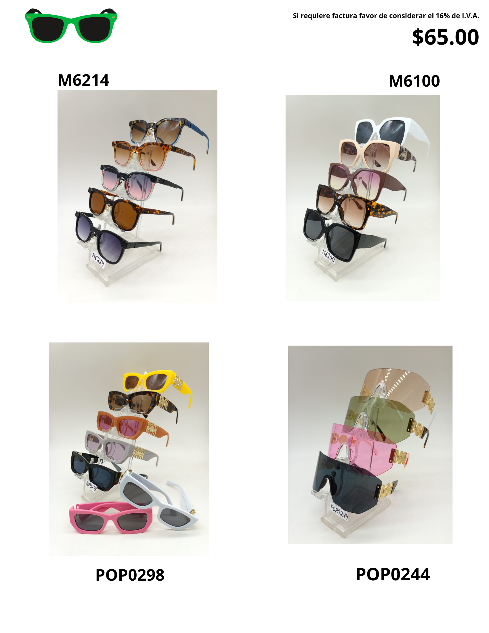 Lentes de Sol Modelo POP0298