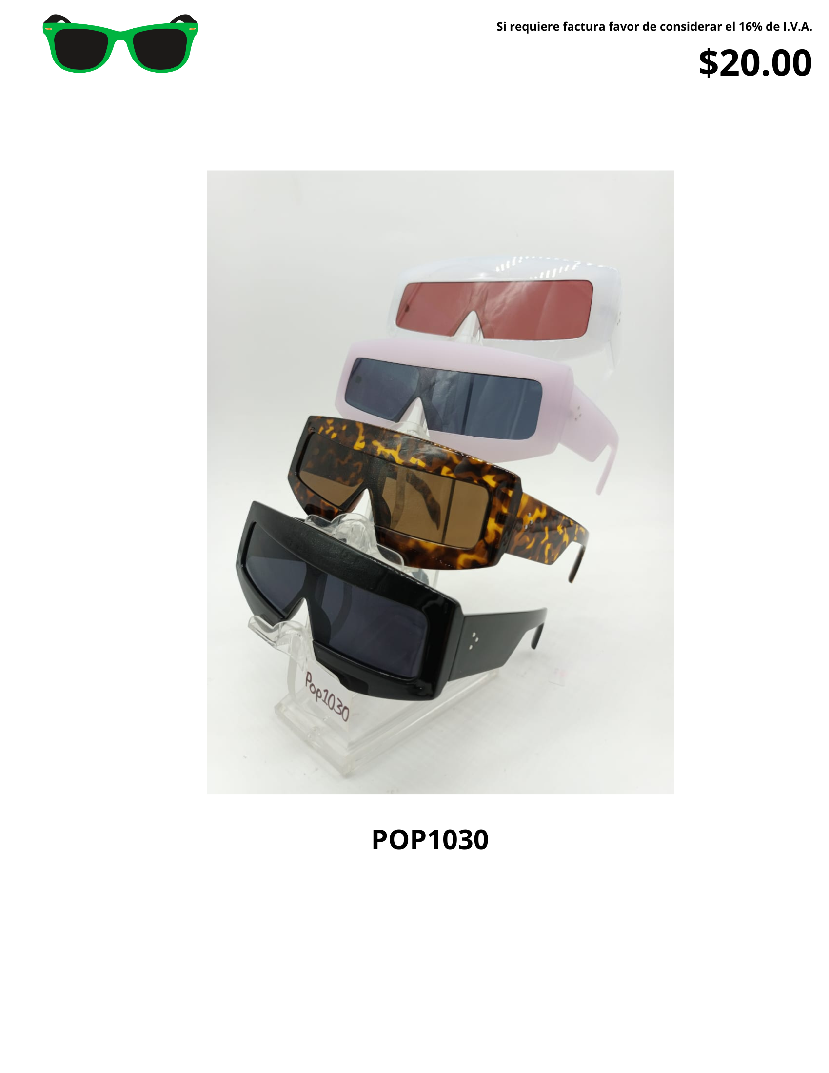 Gafas de Sol Modernas POP1030