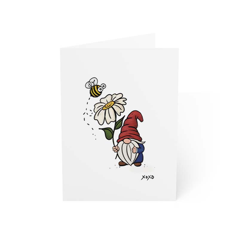 Gnome & Daisy Greeting Card