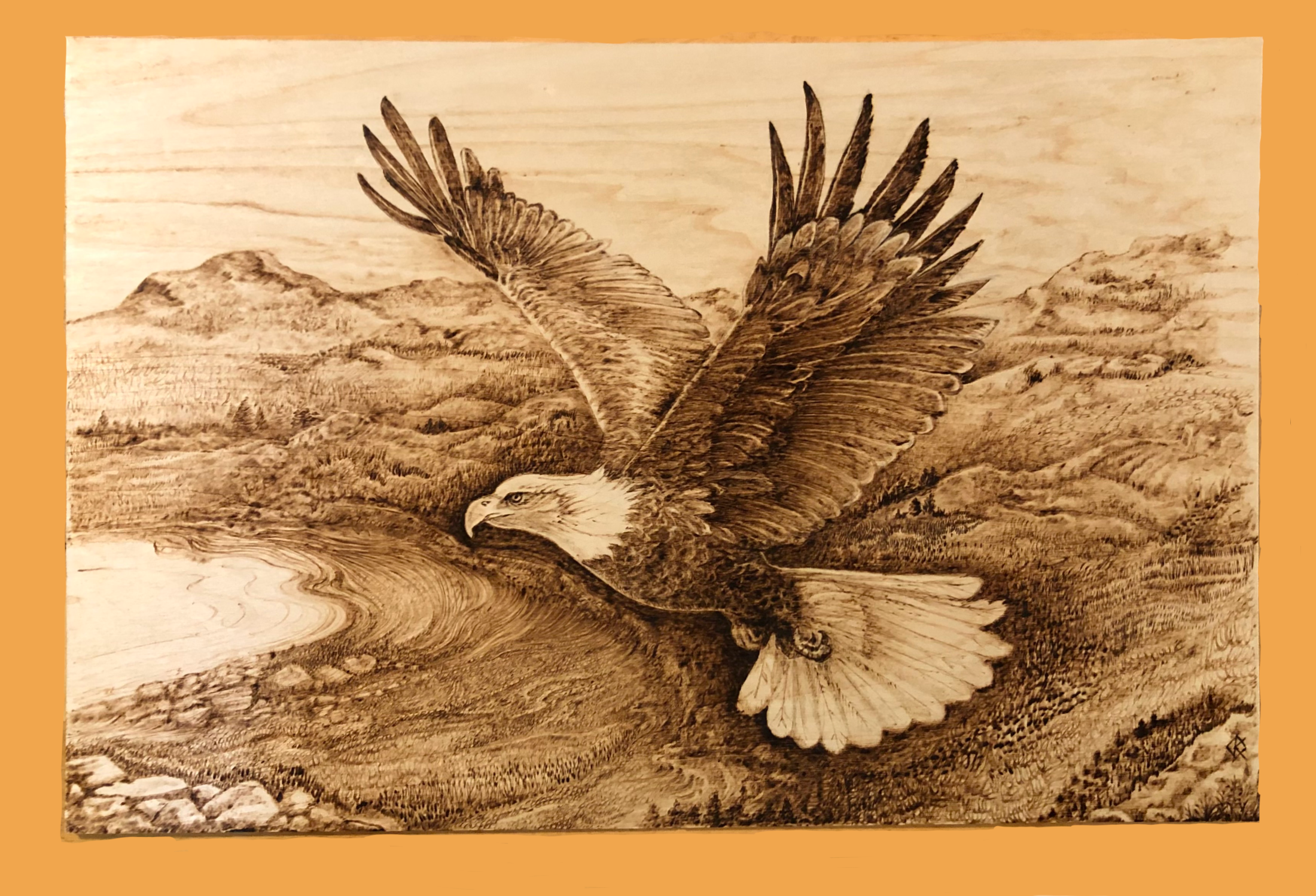 Eagle Woodburn Art