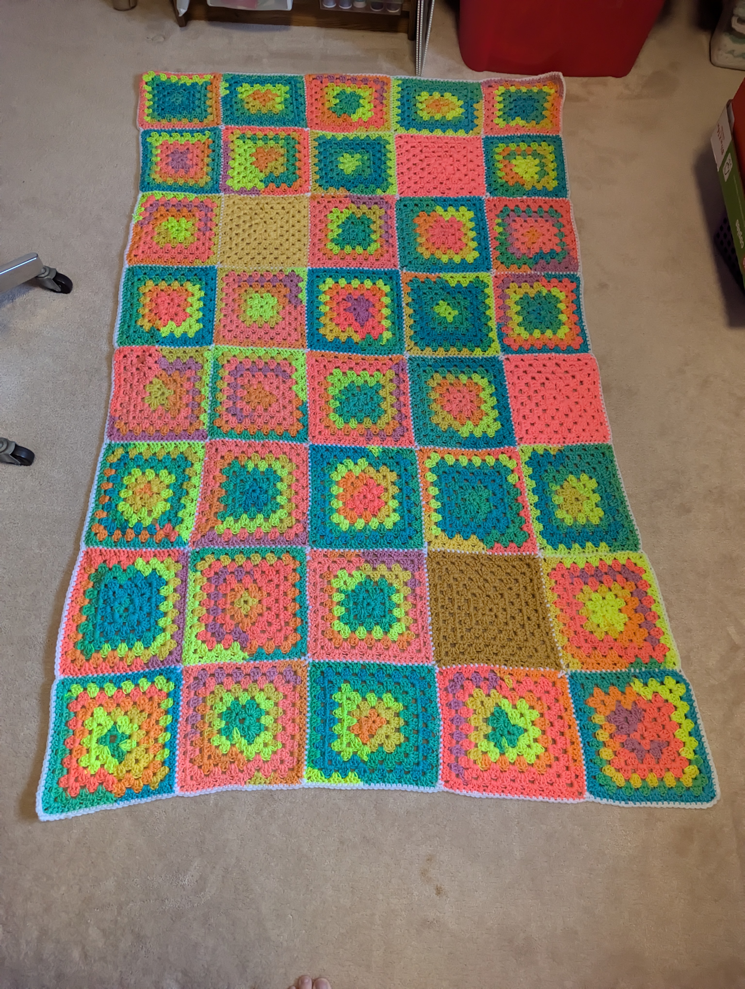 Handmade Crochet Granny Square Blanket