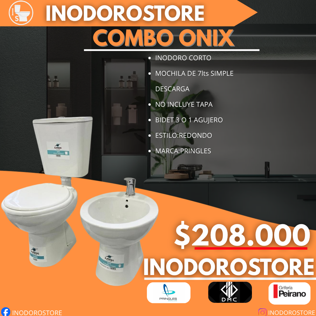 Combo Onix Inodoro y Bidet