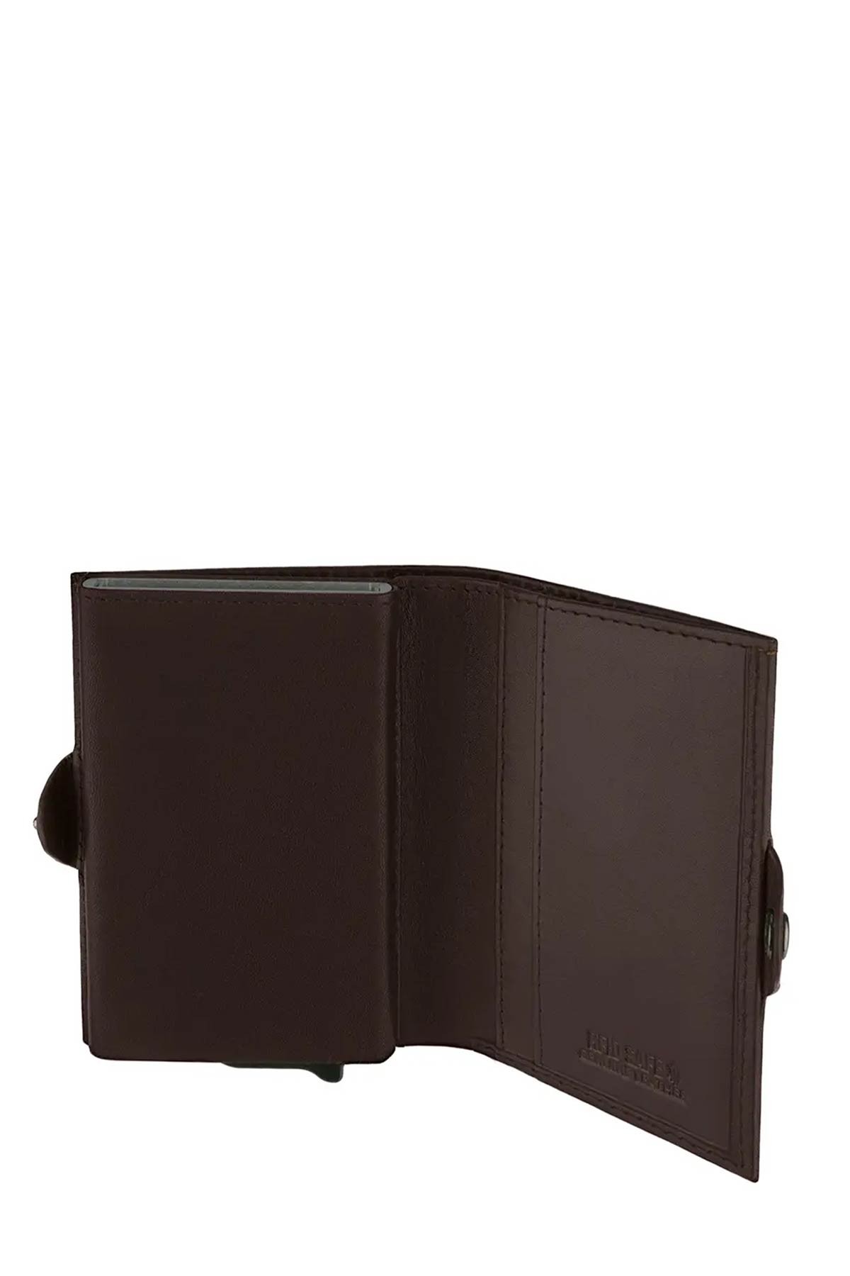 Portefeuille porte carte en cuir de vachette et boitier aluminium avec protection RFID