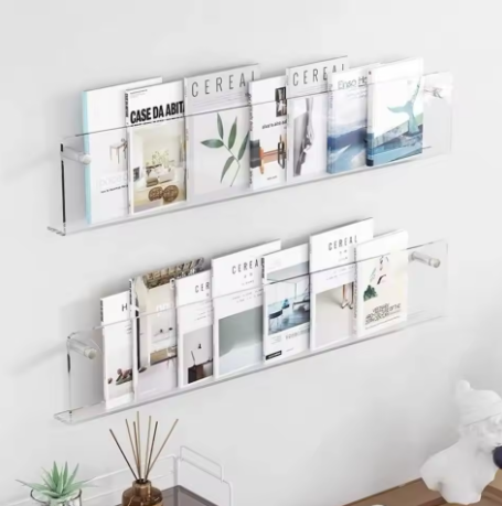 Acrylic Wall-Mounted Magazine Racks