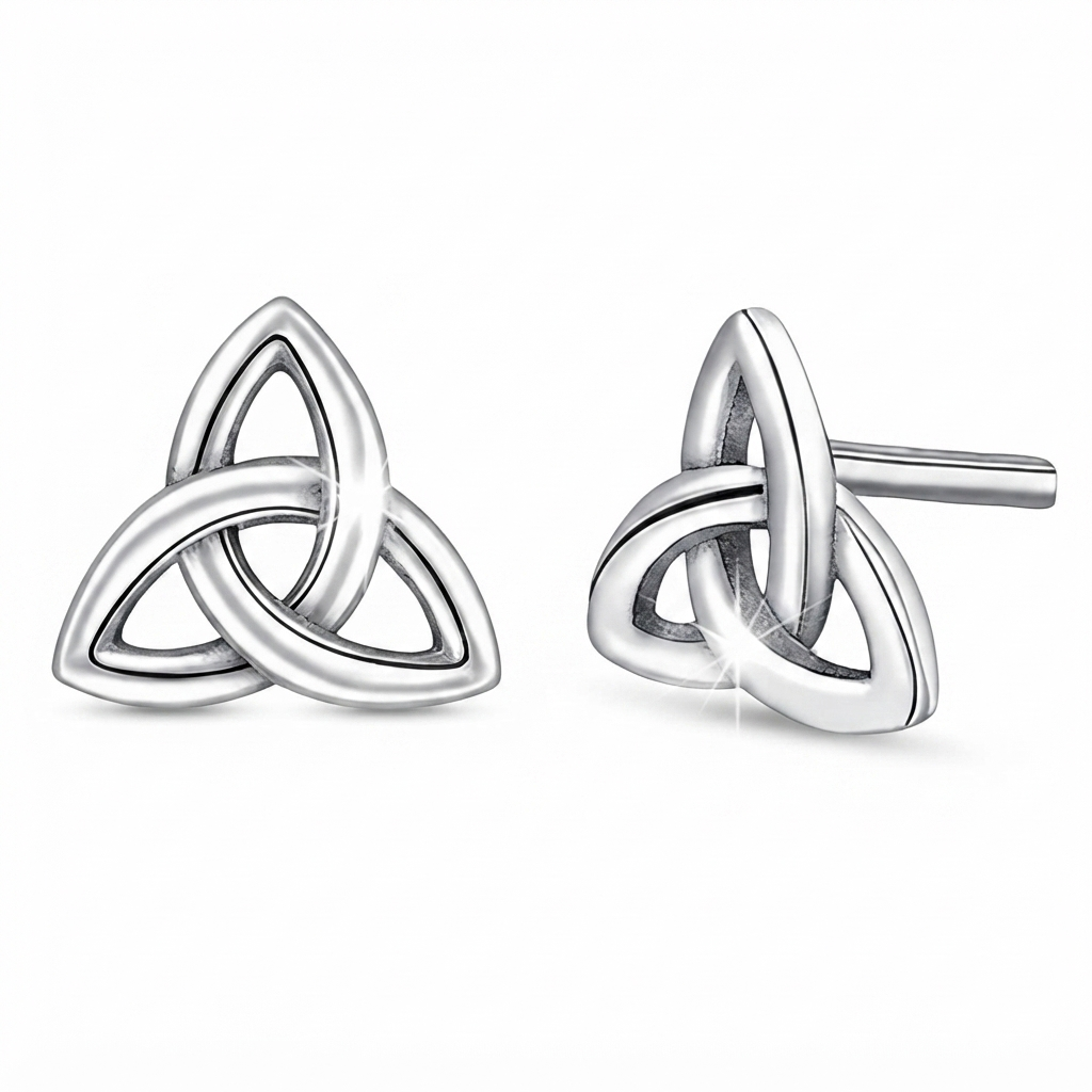 Celtic Knot Silver Stud Earrings