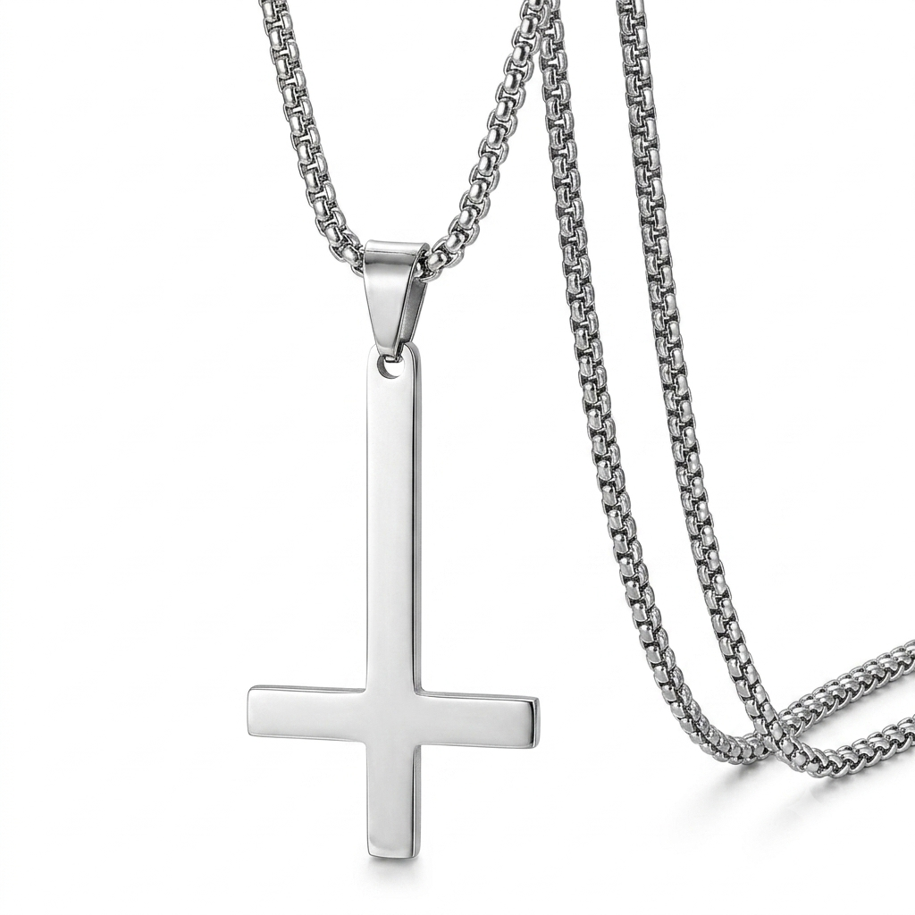 Stainless Steel Inverted Cross Necklace