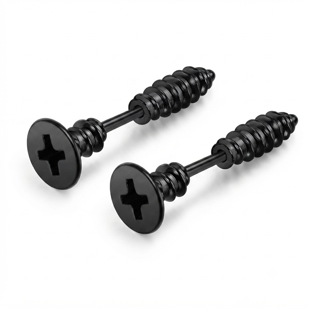 Stainless Steel Screw Stud Earrings