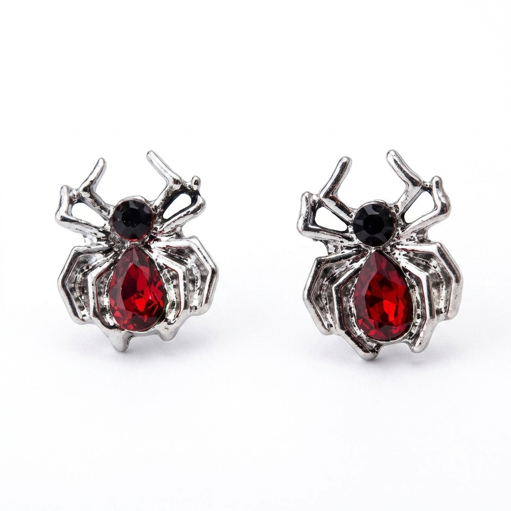 Gothic Spider Stud Earrings
