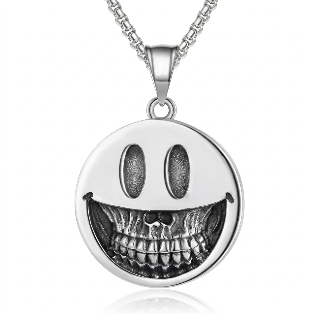 Gothic Smile Face Pendant Necklace