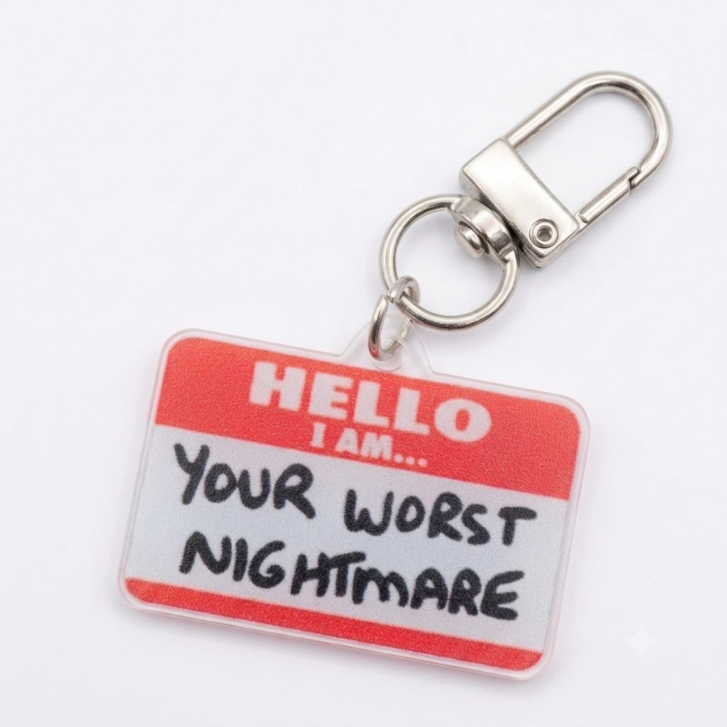 Novelty 'Hello I Am' Keychain