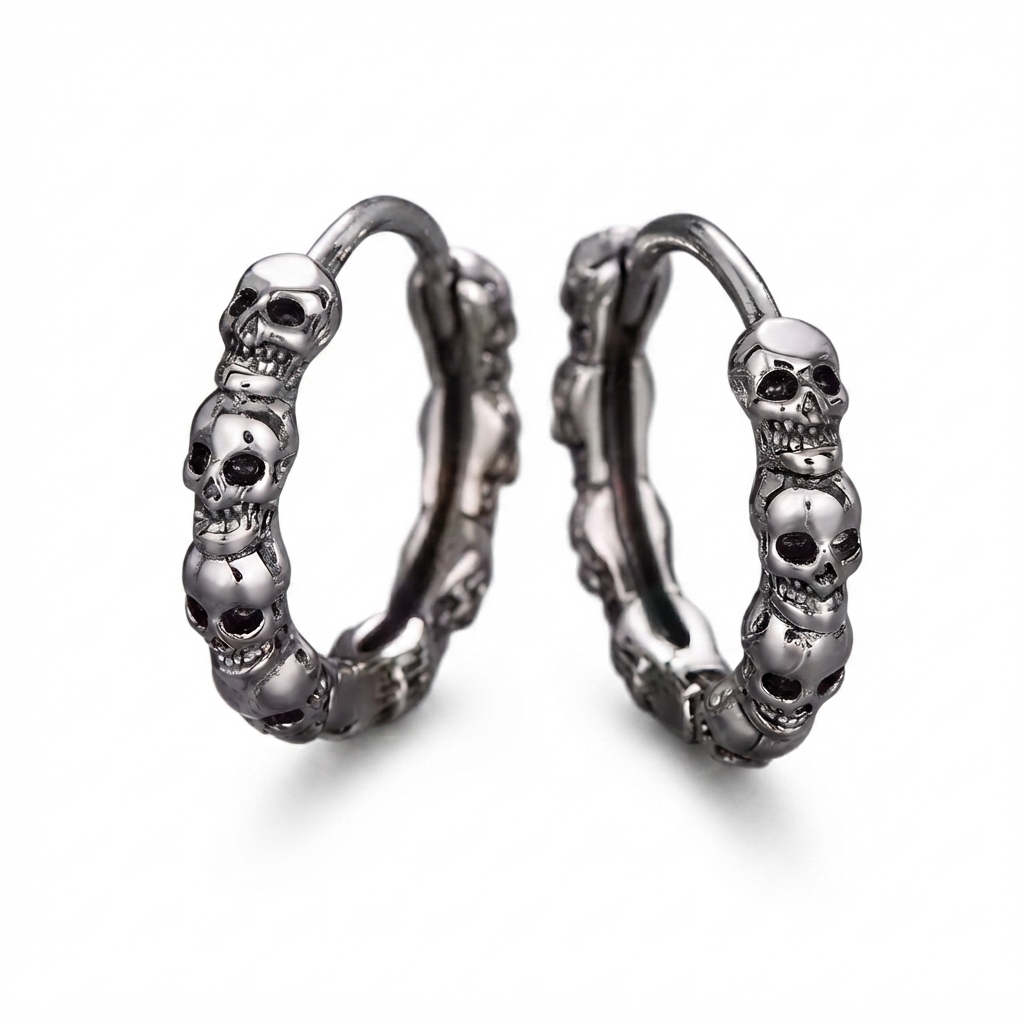 Skull Hoop Earrings