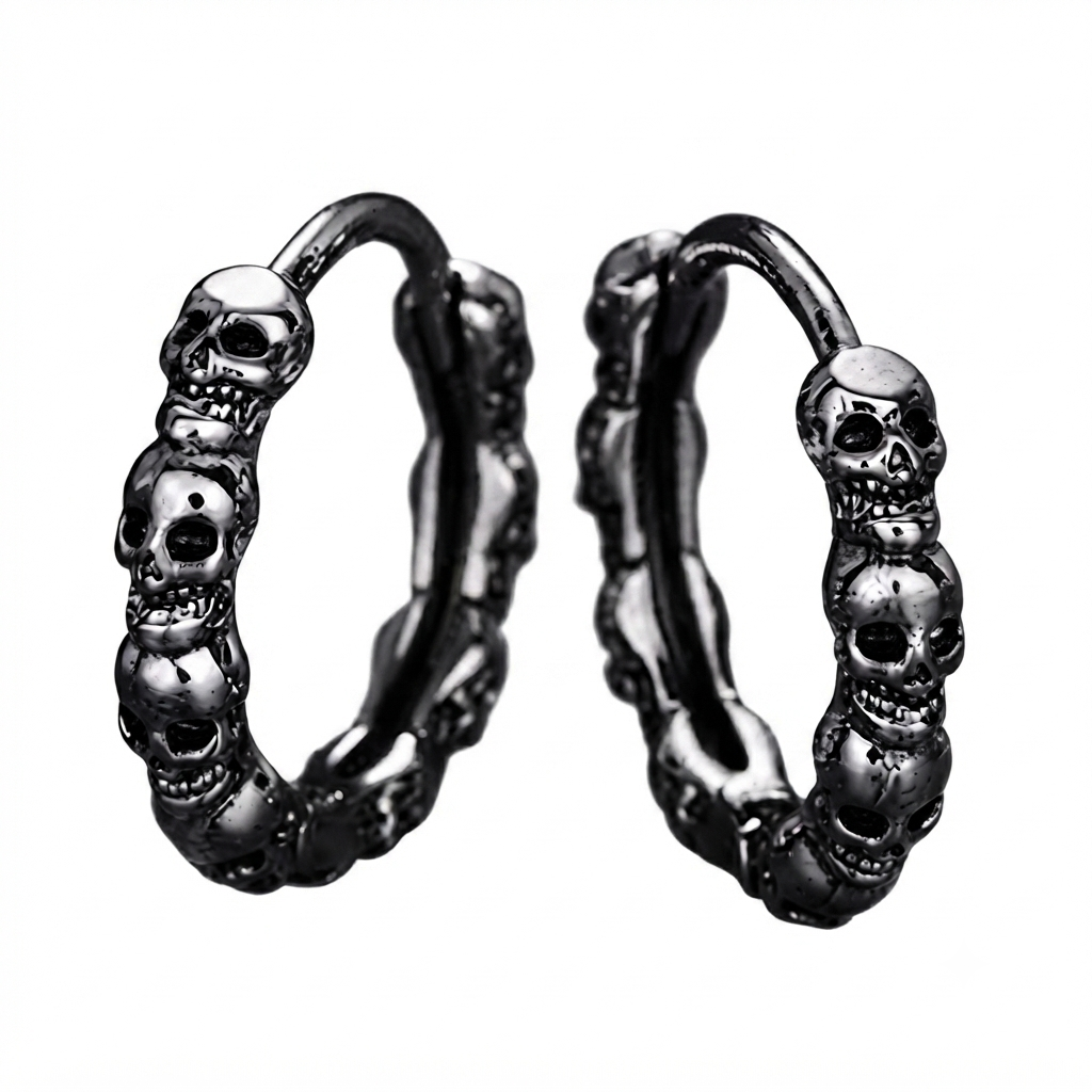 Skull Hoop Earrings