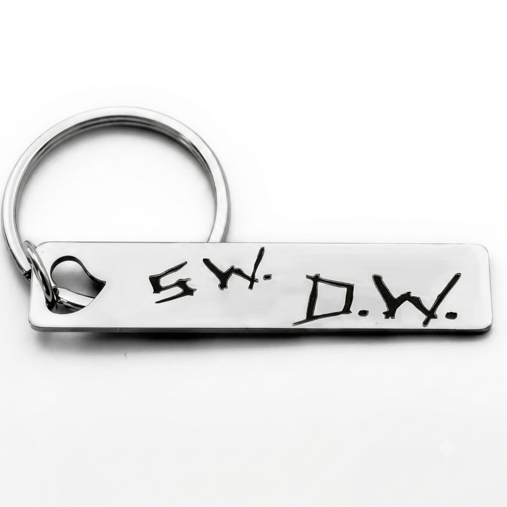 Engraved Winchester Initials Metal Keychain