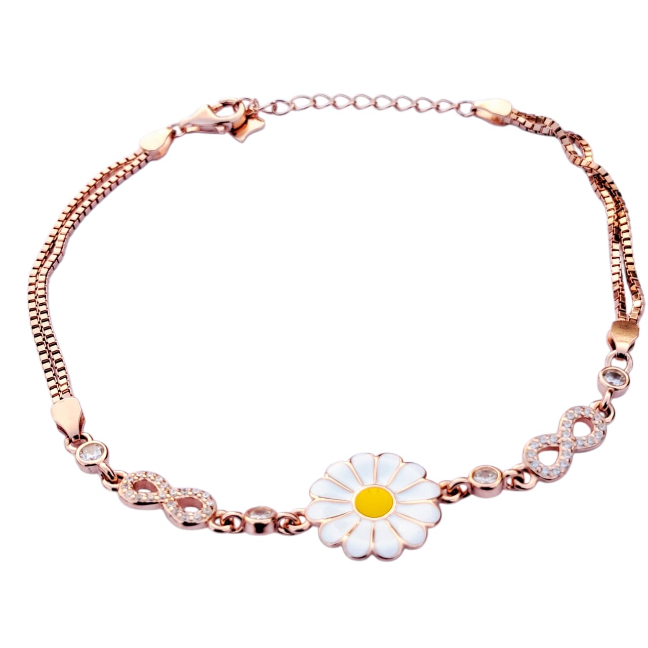 925 Silver Daisy Charm Bracelet
