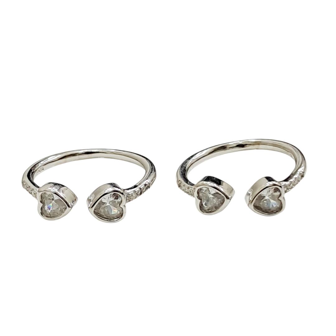 925 Silver Heart Toe Rings