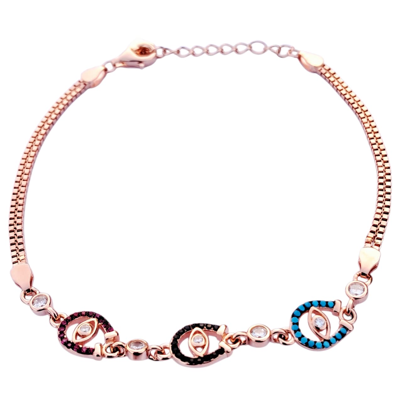 925 Silver Evil Eye Charm Bracelet