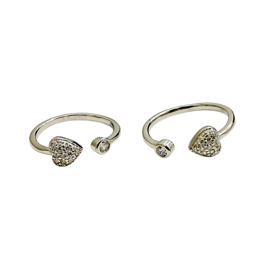 925 Silver Heart Toe Rings