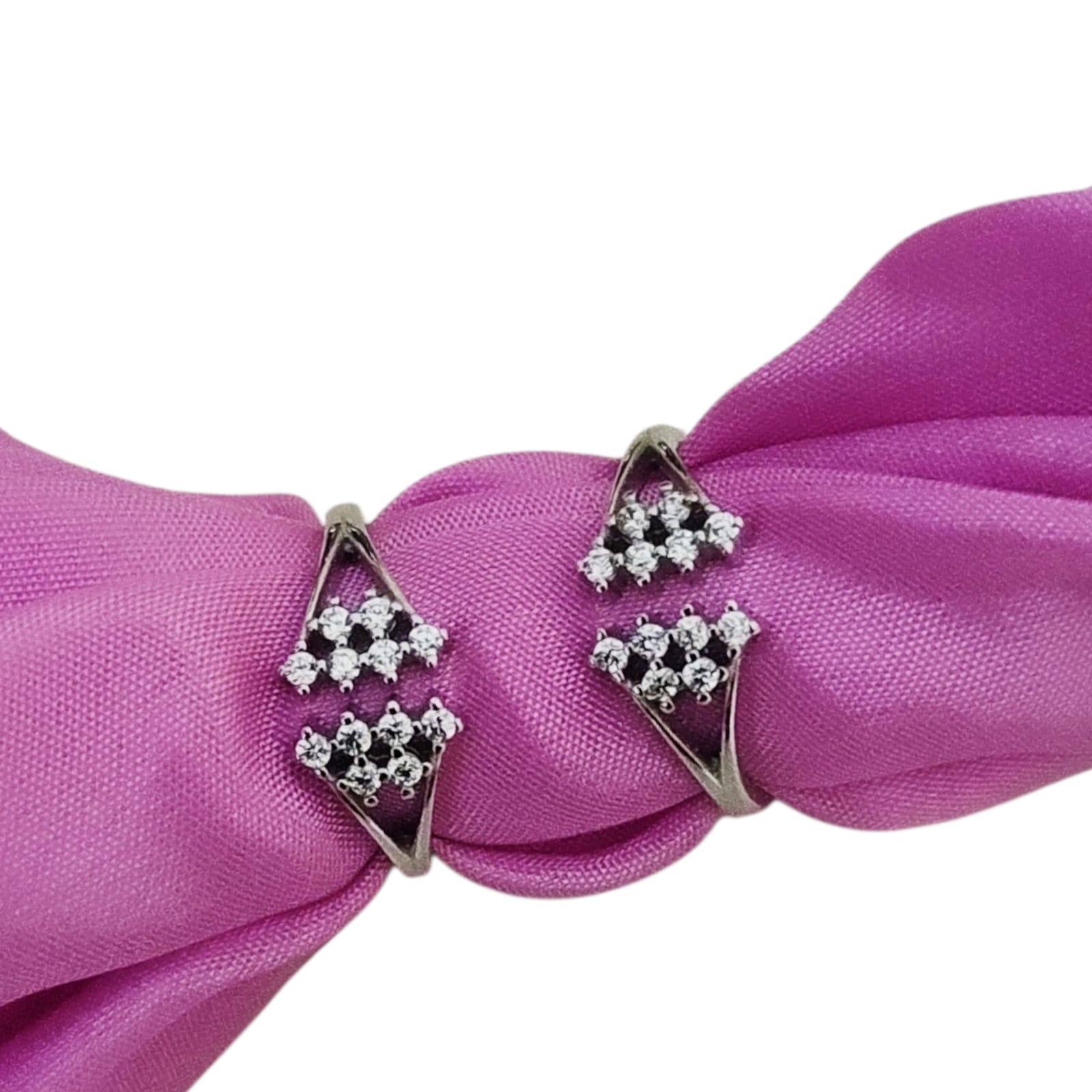 925 Silver Rhinestone Scarf Clip Set Toe Rings