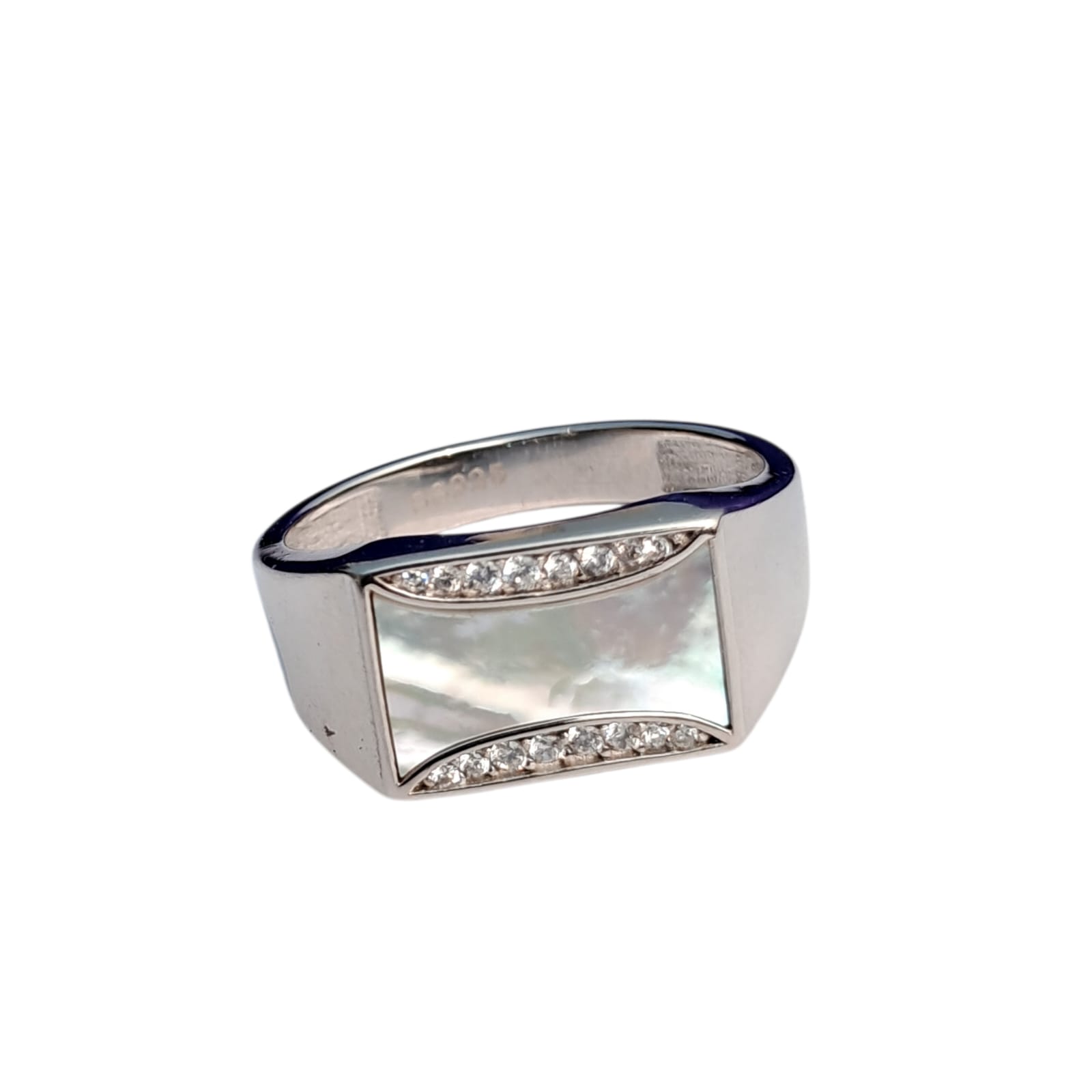 925 Silver Mother of Pearl Silver Ring