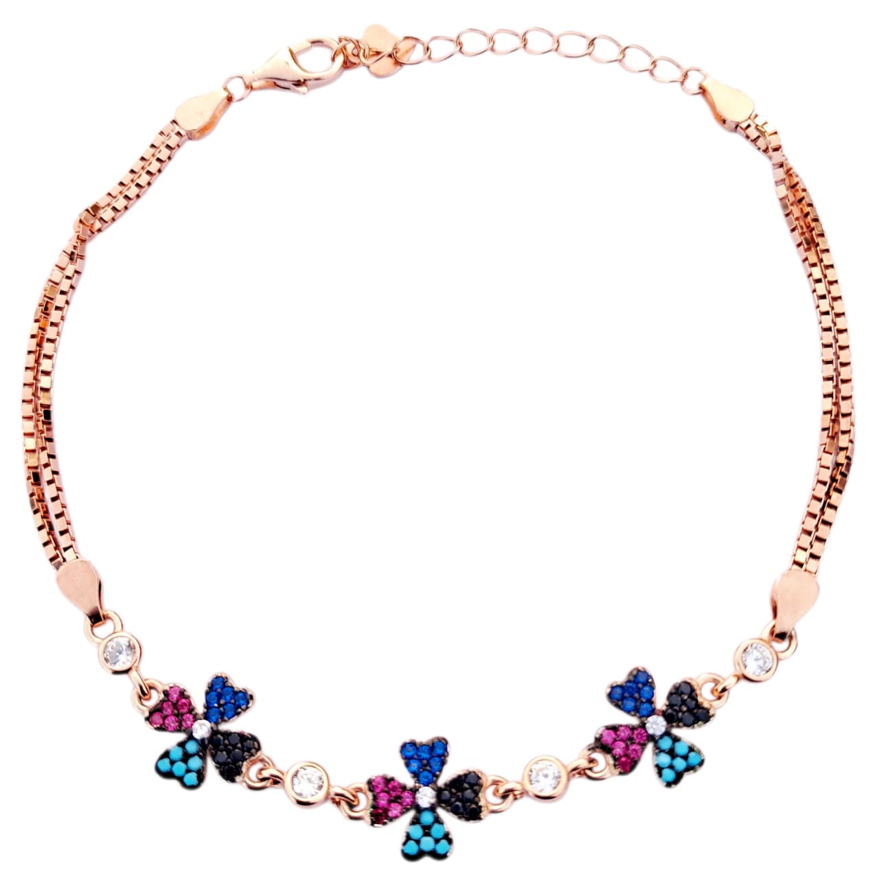 925 Silver Crystal Butterfly Bracelet