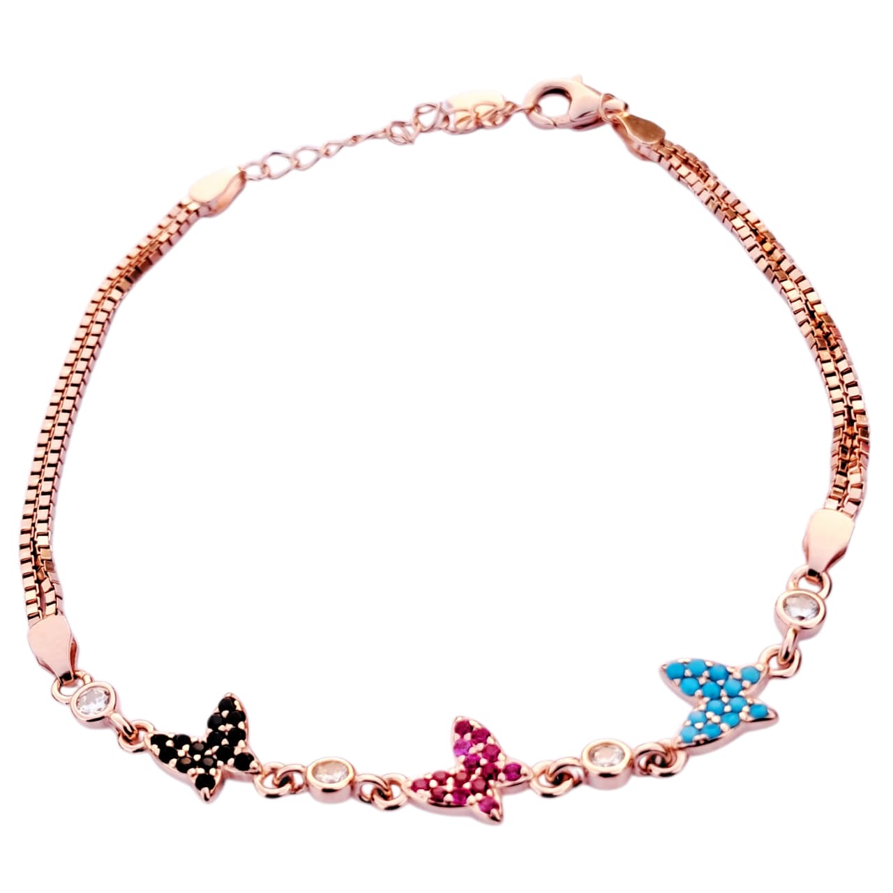 925 Silver Butterfly Charm Bracelet
