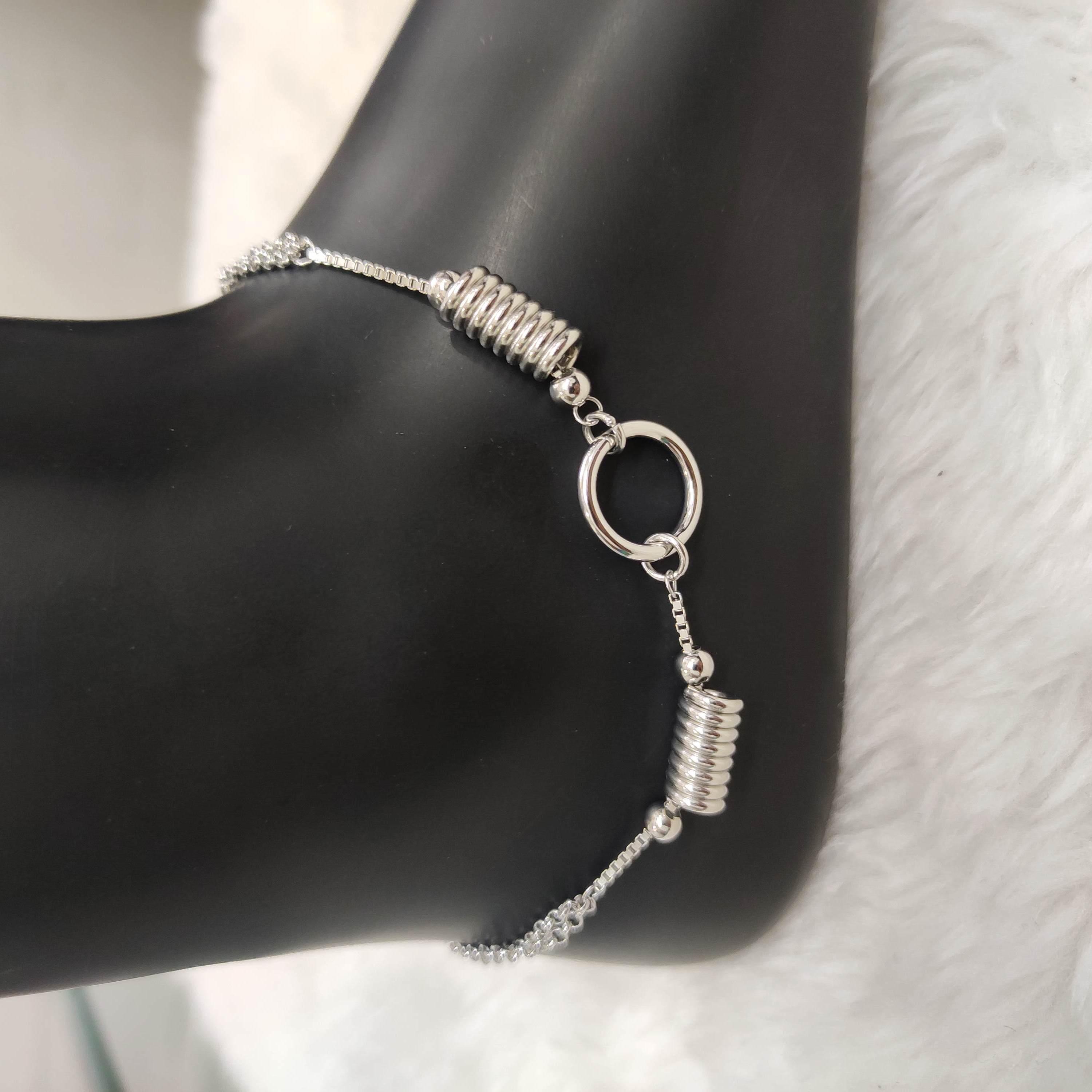 Silver Coil Anklet