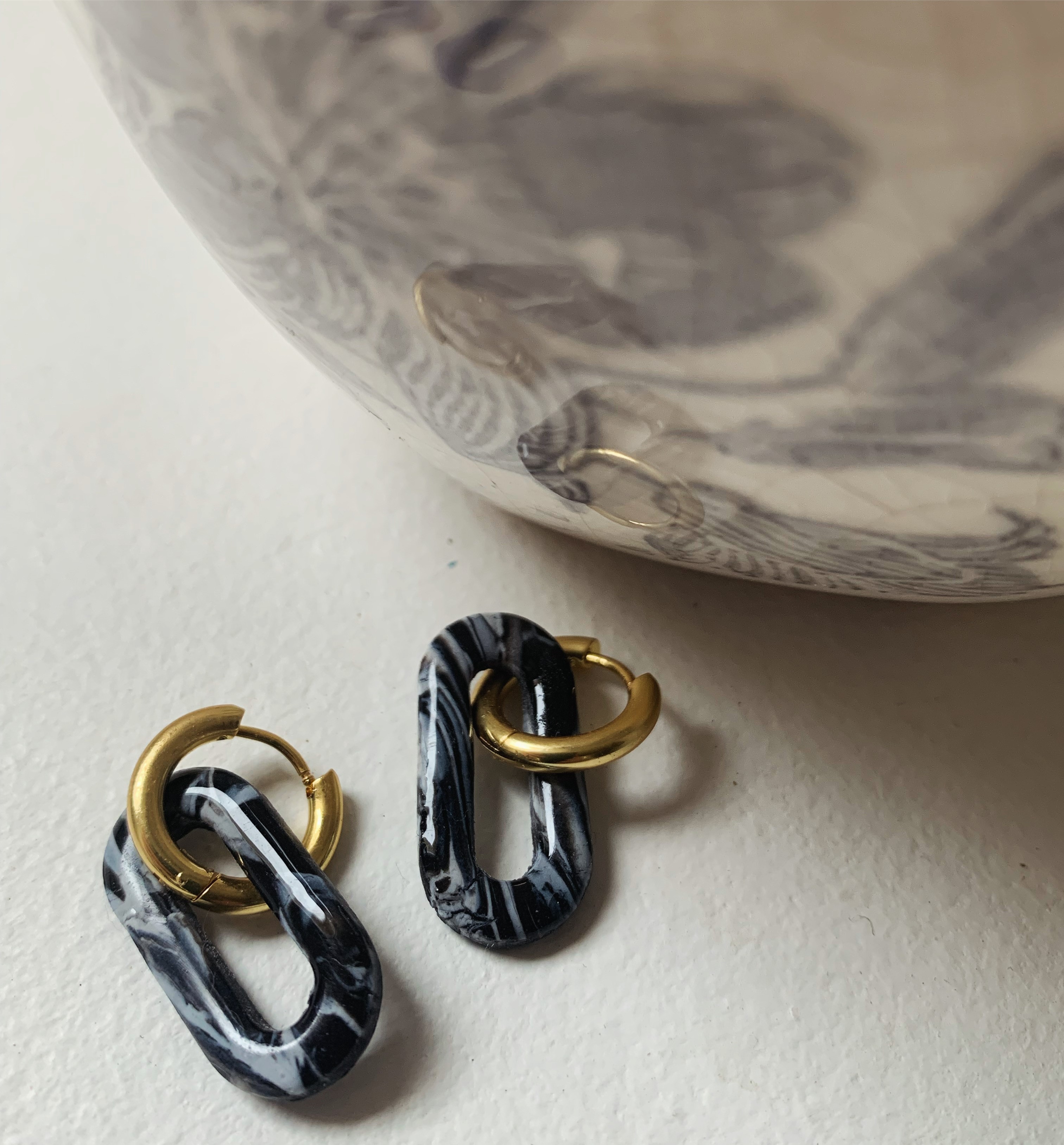 Trombone marbré noir et blanc 