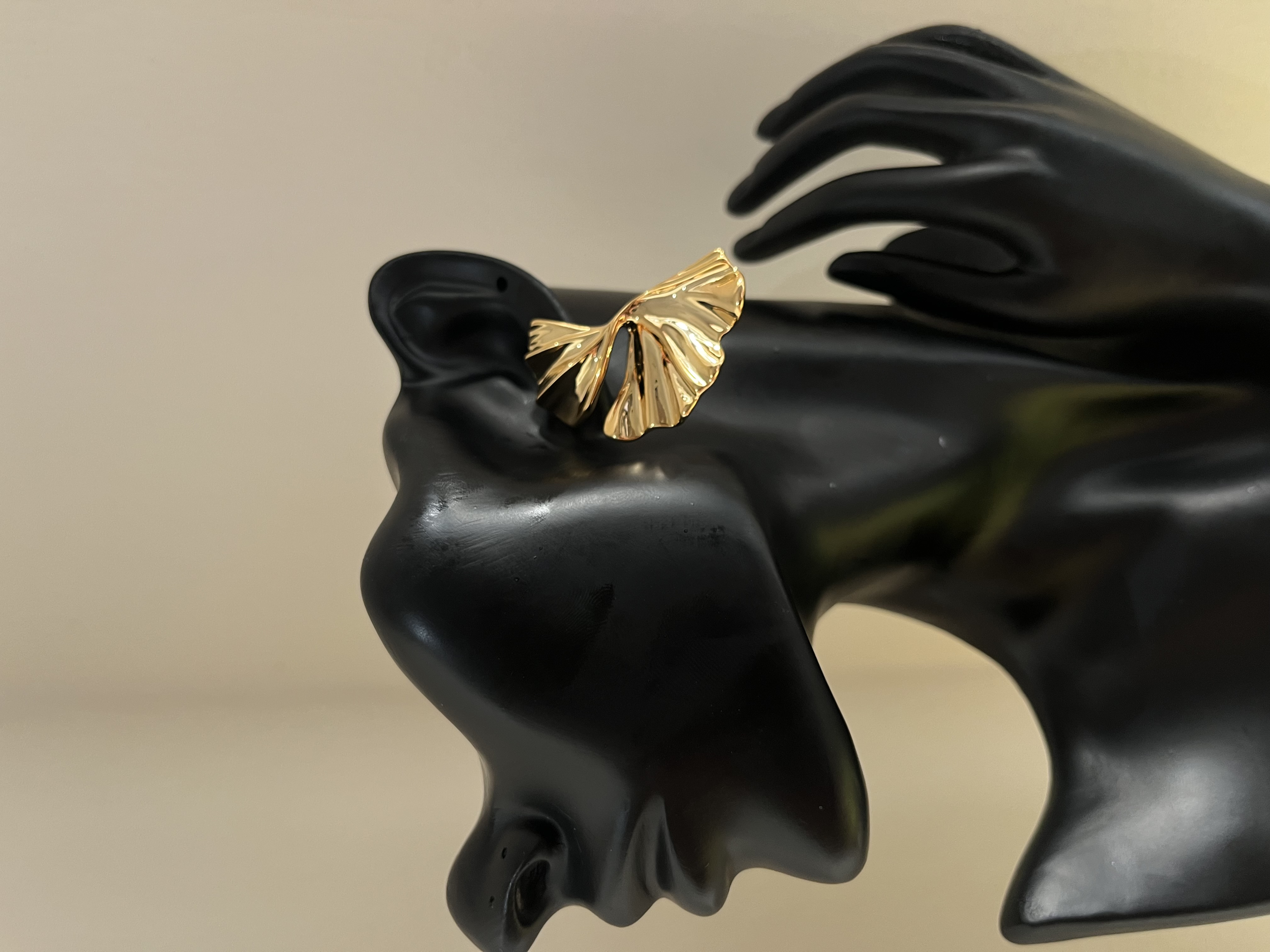 Gold Leaf Stud Earrings