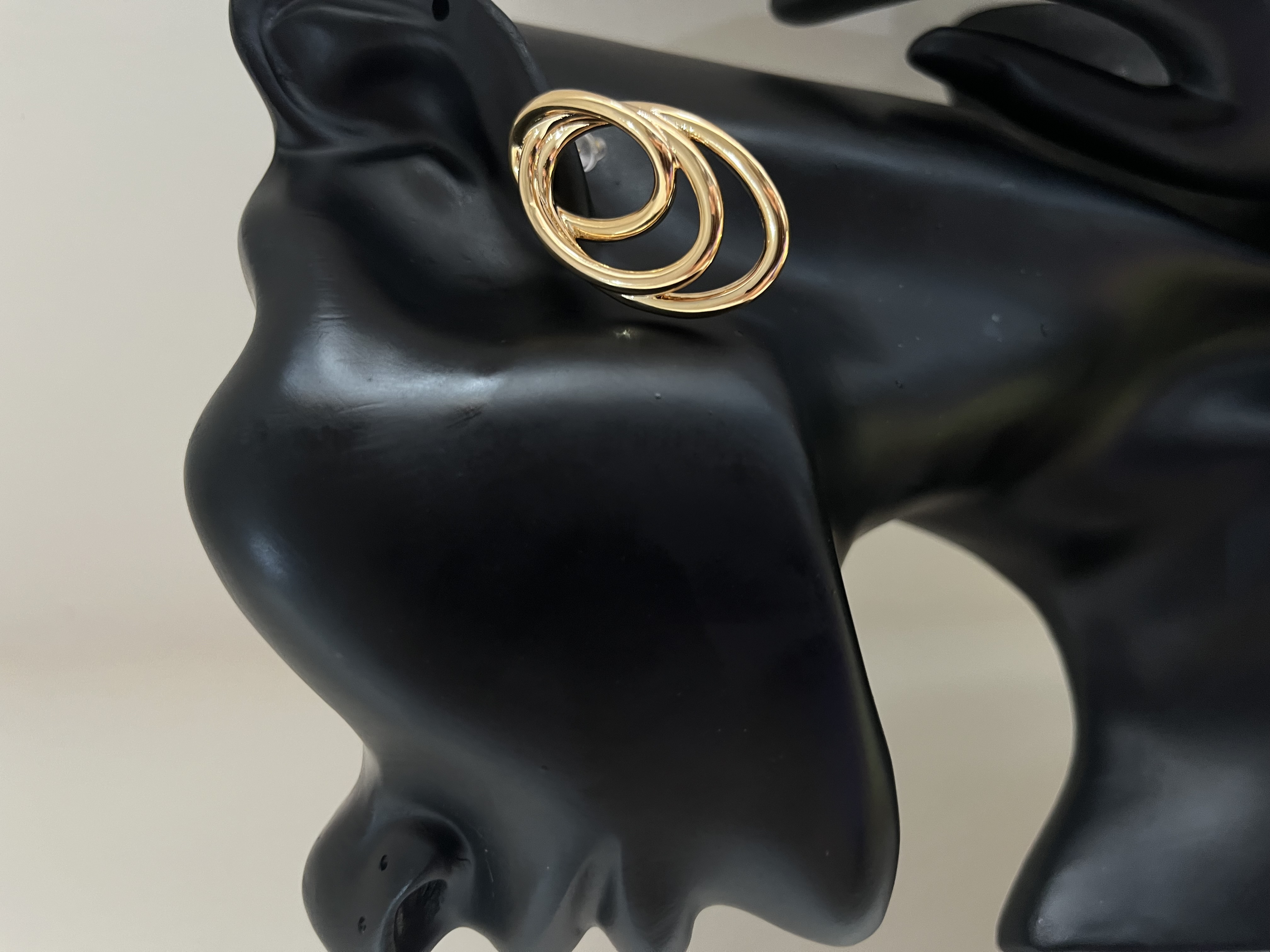 Triple Circle Gold Earrings