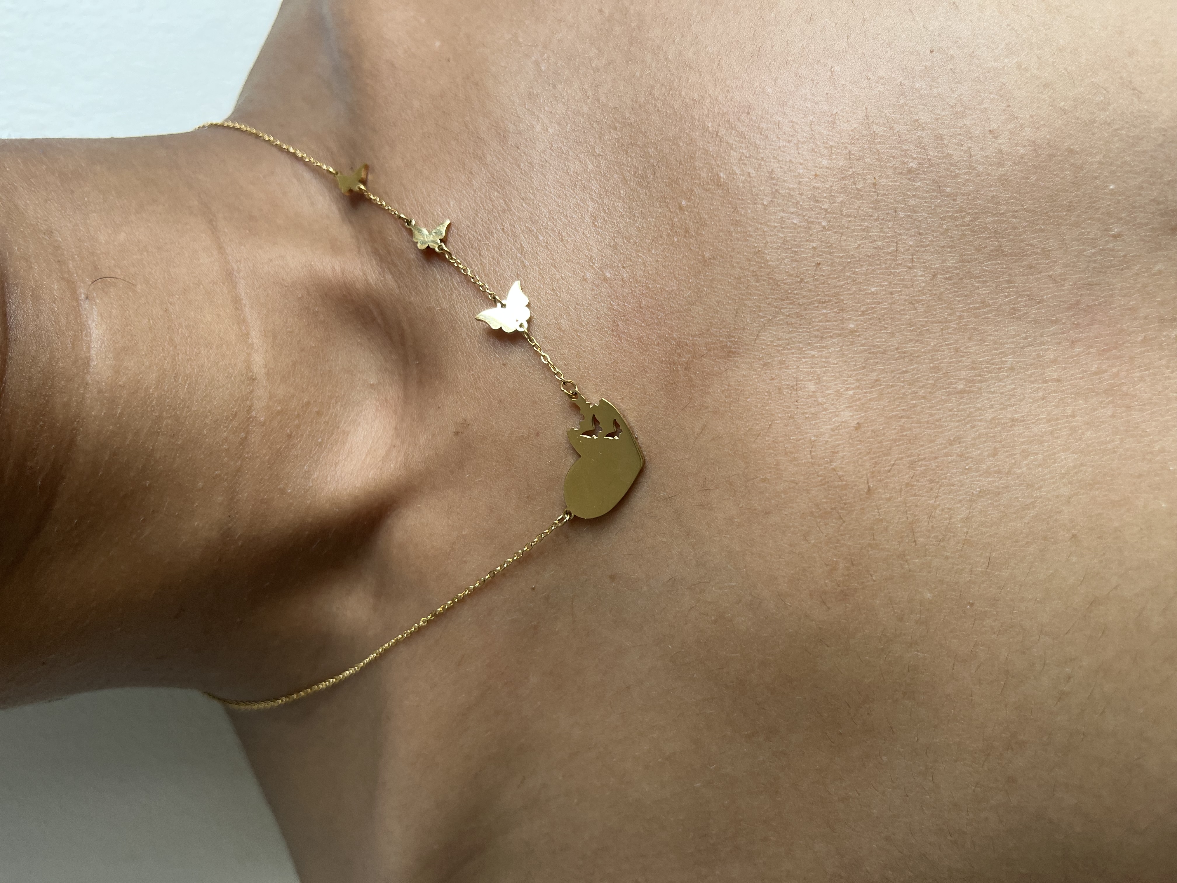 Butterfly Charm Gold Necklace