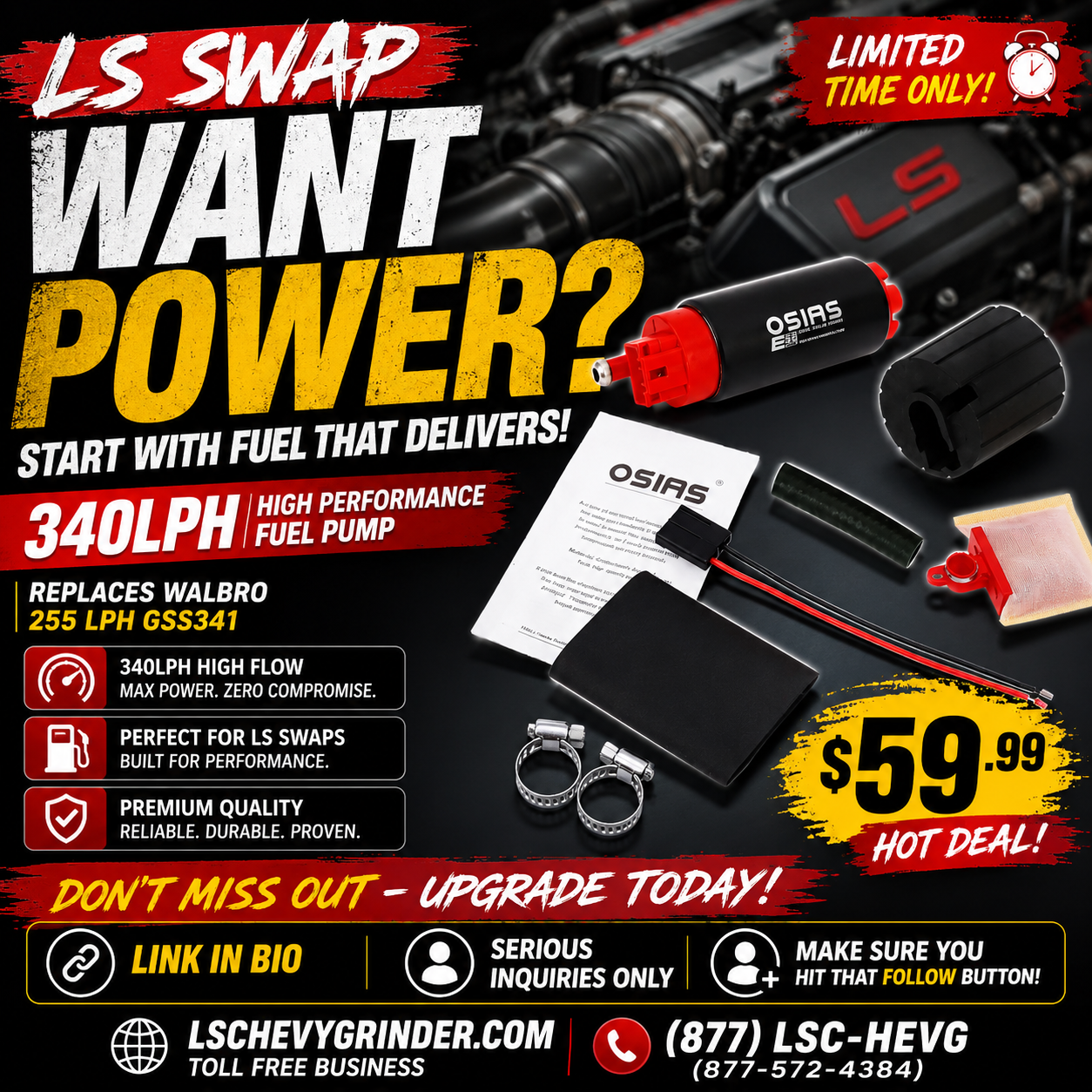 340LPH High Performance Fuel Pump