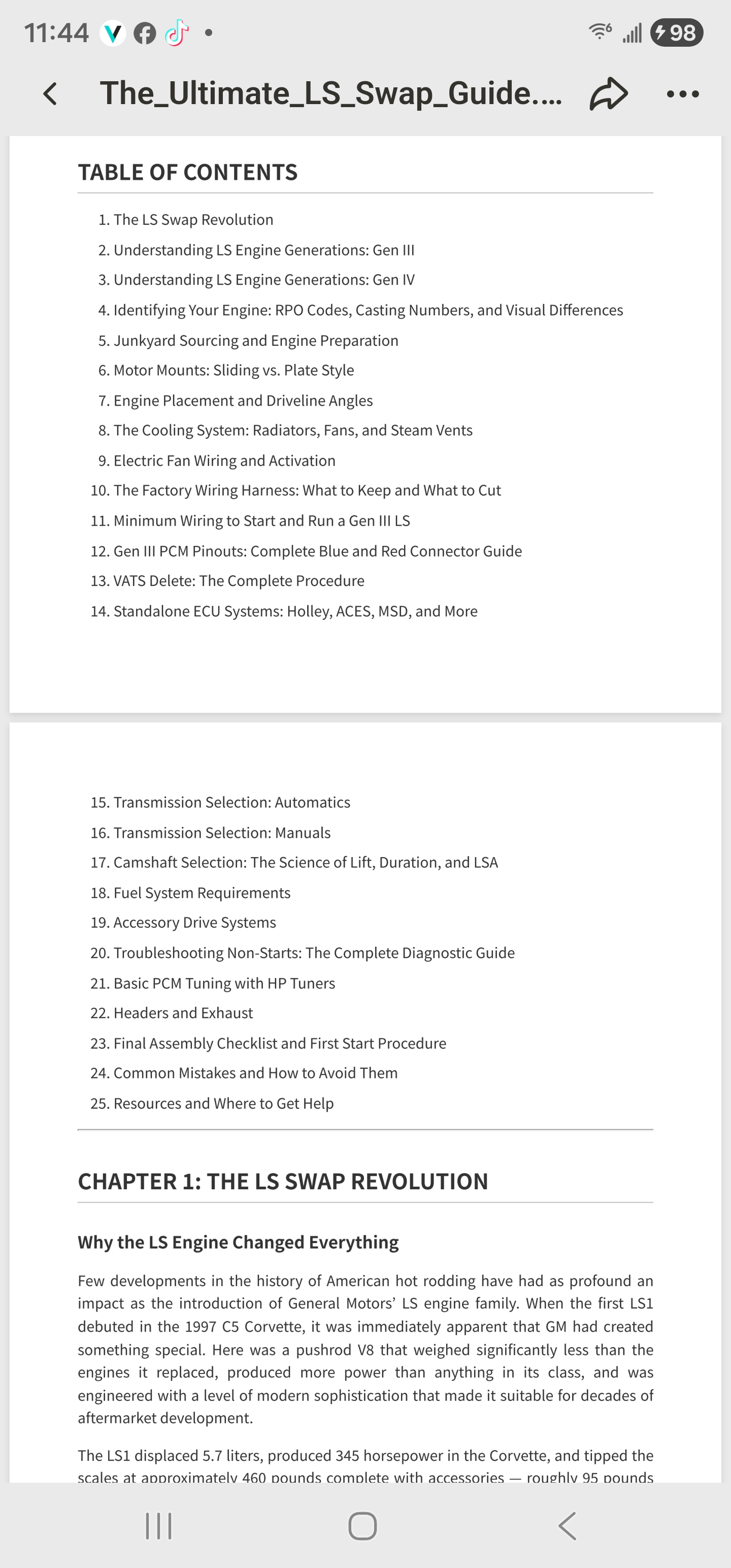 100 PLUS PAGES  LS Swap Guide