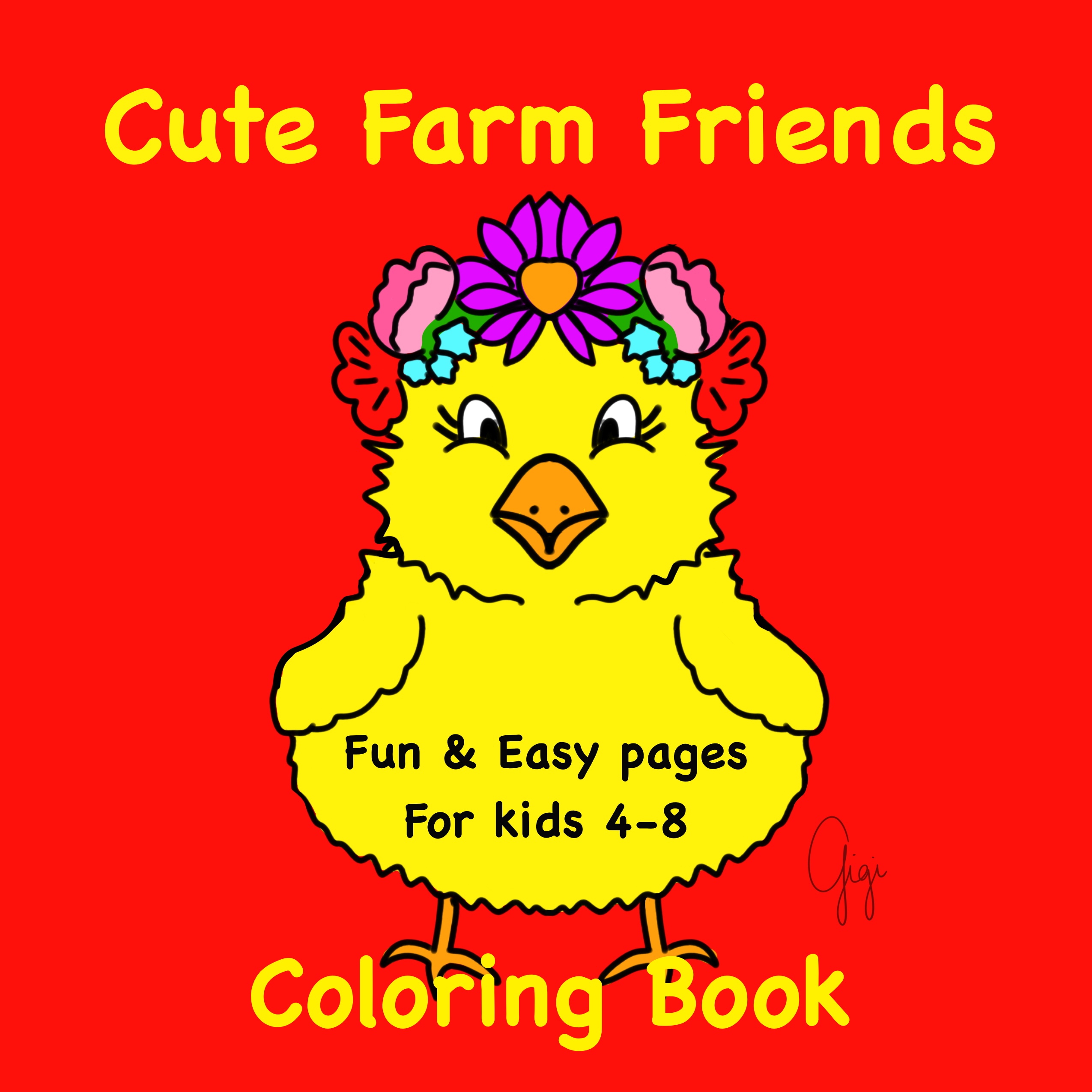 Cute Farm Friends Coloring Book