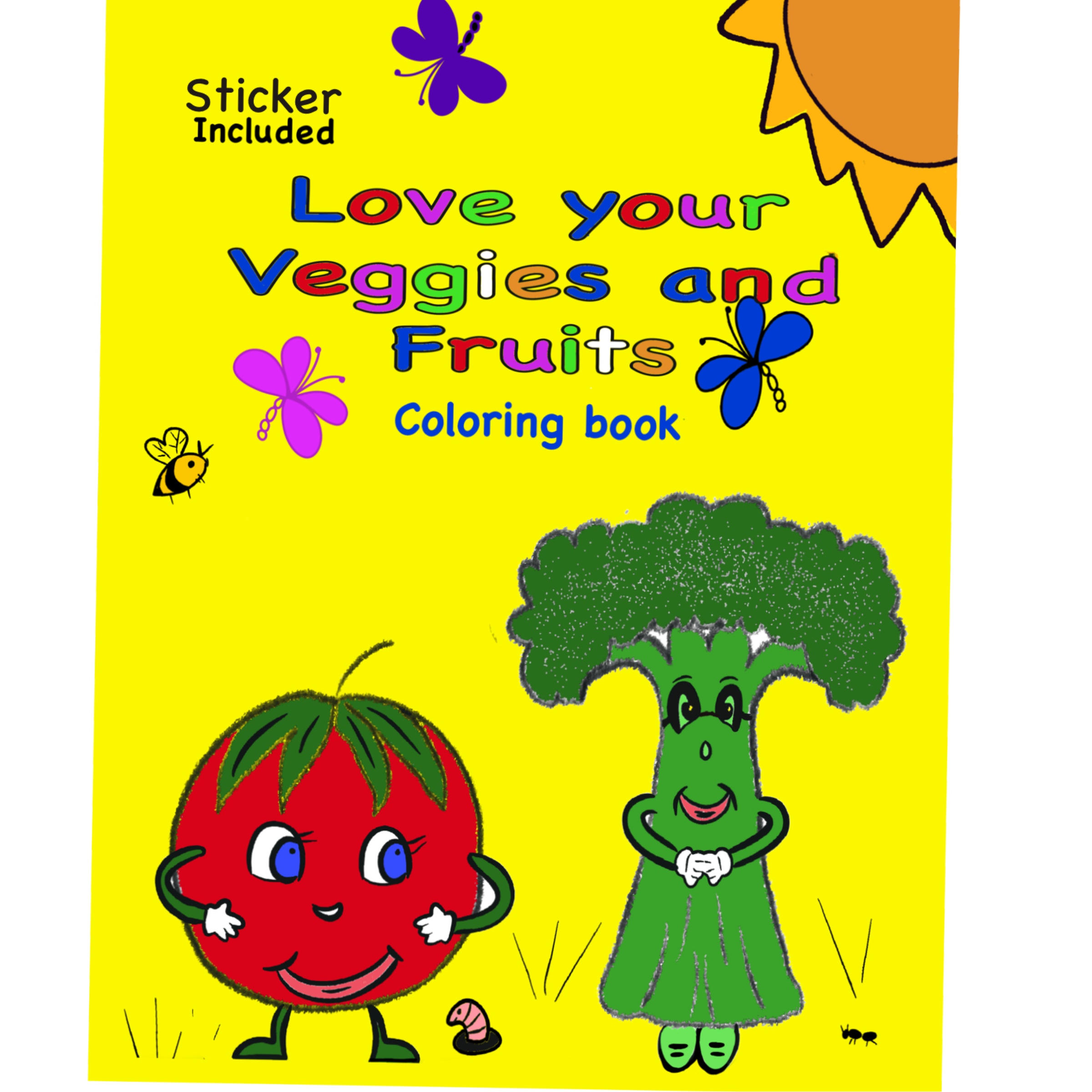 Love your Veggies and Fruits Coloring Book