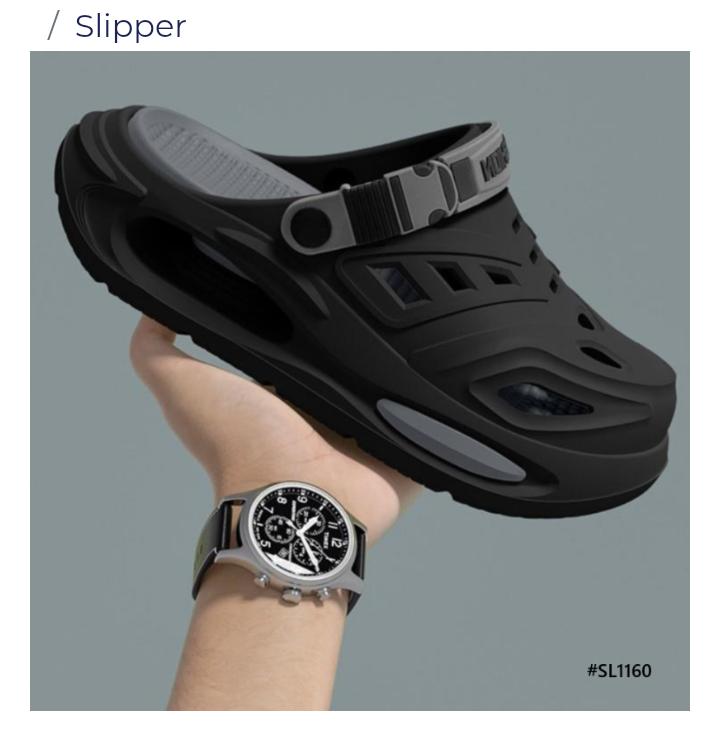 Black Sports Slipper