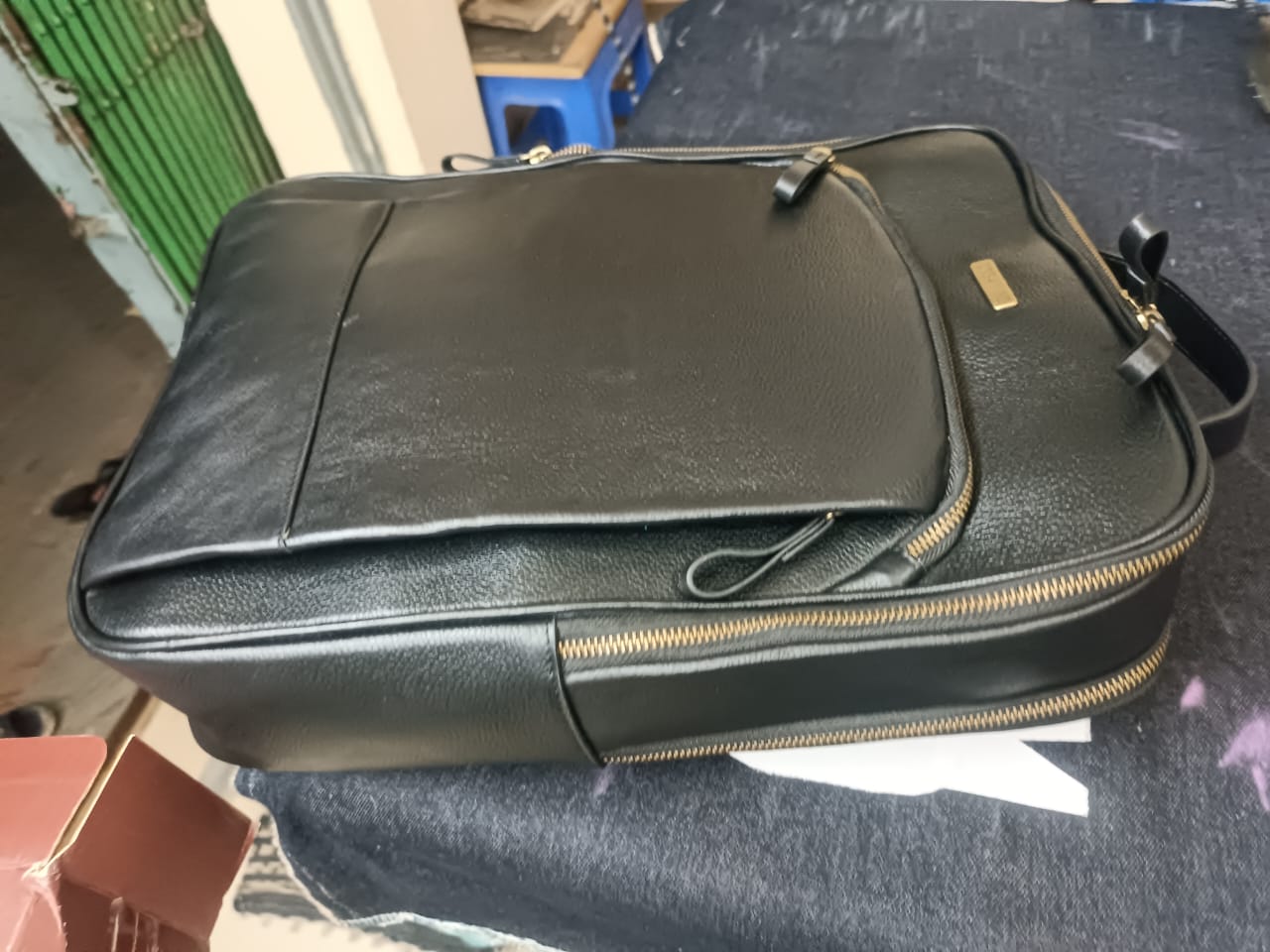 Classic Black Leather Backpack