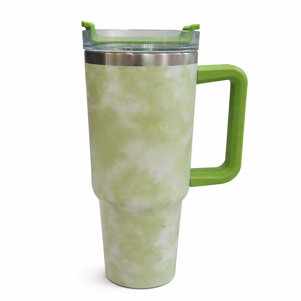 1200ml Stainless Steel Tumbler with Handle & Steel Straw | Double Wall Vacuum Insulated Mug | Spill Proof Lid | Beer & Cold Drink Travel Cup