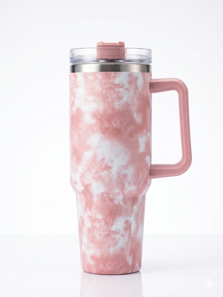 1200ml Stainless Steel Tumbler with Handle & Steel Straw | Double Wall Vacuum Insulated Mug | Spill Proof Lid | Beer & Cold Drink Travel Cup