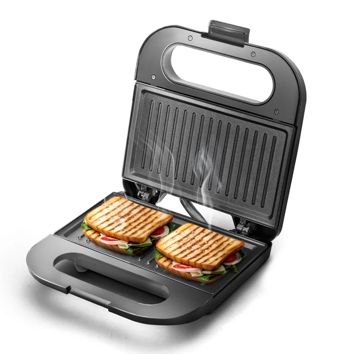 Longway Grilly Pro 850 W Grill Sandwich Maker & Toaster | Non-stick Coating Cast Aluminum Plates | Grills Sandwiches, Bread & Kebabs | 2 Year Warranty