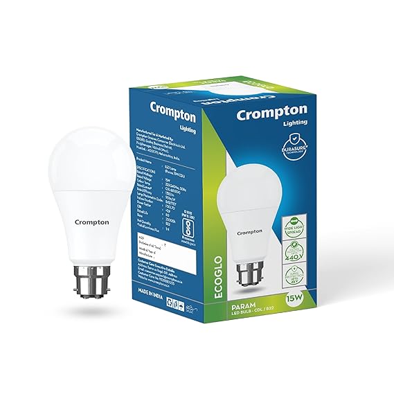 Crompton Param 9W Round B22 LED Cool Day Light