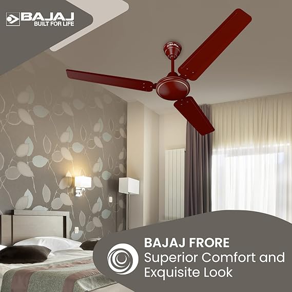 Bajaj Frore 1200 MM (48") 1 Star Rated Ceiling Fans For Home | BEE Star Rated Energy Efficient Ceiling Fan | Rust Free Coating For Long Life | High Air Delivery